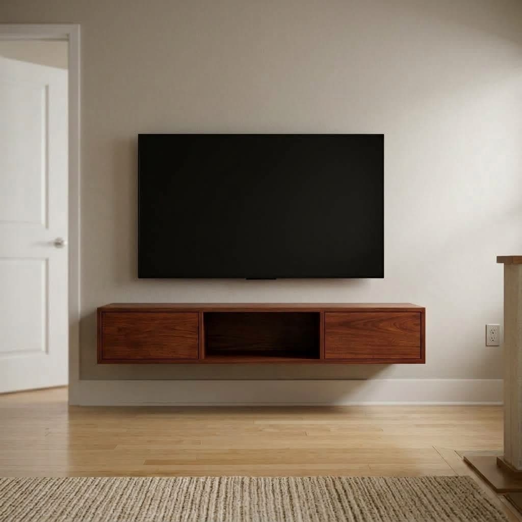 Premium Solid Mahogany Floating TV Cabinet
